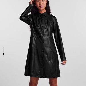 New with tags ASOS Pieces Black Faux leather dress XL